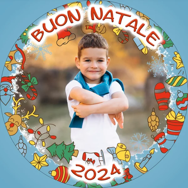 Pallina di Natale con foto e grafica 07