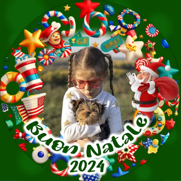 Pallina di Natale con foto e grafica 12 green